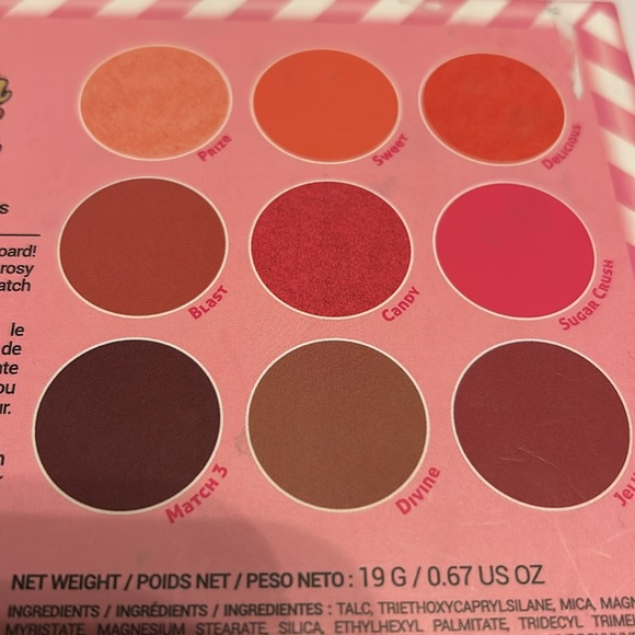 Blush Crush 9 Color Blush Palette Match Three by Rude Cosmetics full size 0.67oz - Picture 4 of 8